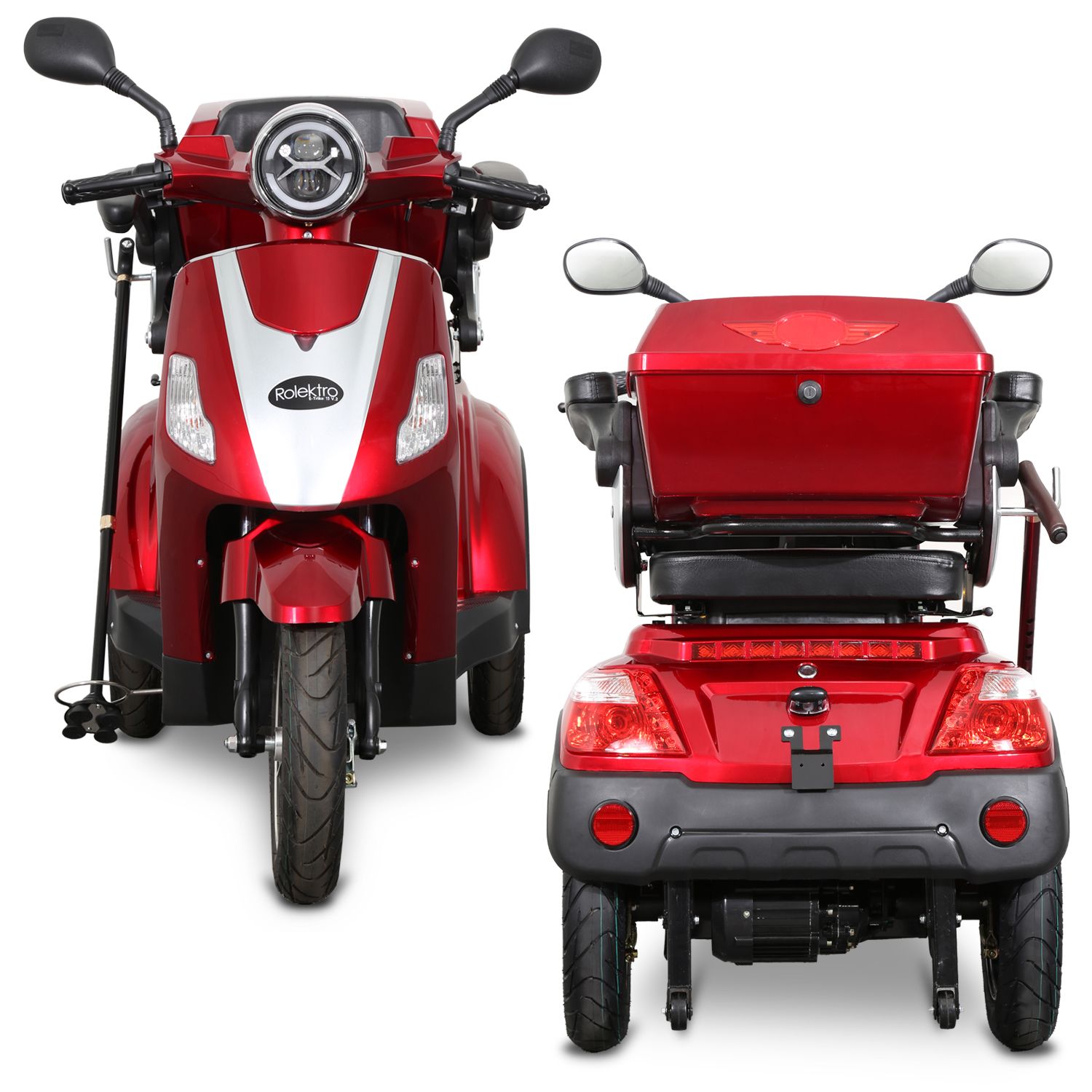 E-Trike 15 V.2 Blei-Gel, Rot, 15 km/h